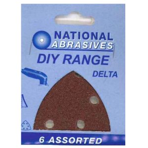 NATIONAL ABREASIVES ASSORTED GRIT RED A/OXIDE DELTA SANDER PAD Pack Of 6