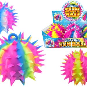 ASSORTED JUMBO SPIKEY RAINBOW BALL 17CM