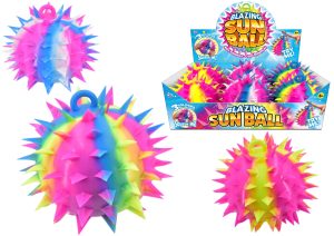 ASSORTED JUMBO SPIKEY RAINBOW BALL 17CM