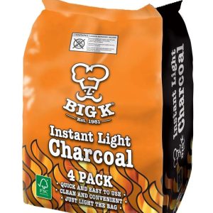 BIG K INSTANT LIGHTING CHARCOAL BAGS 4 X 1KG