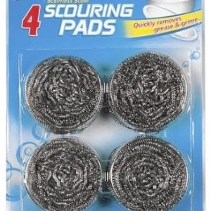 DUZZIT 4 STAINLESS STEEL SCOURING PADS