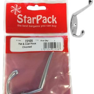 STAR PACK HAT & COAT HOOK CHROMED