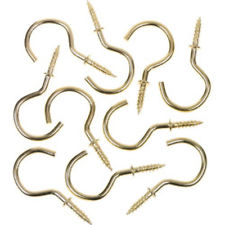 STAR Pack Of 9 CUP HOOK BRASS PLATED 38MM