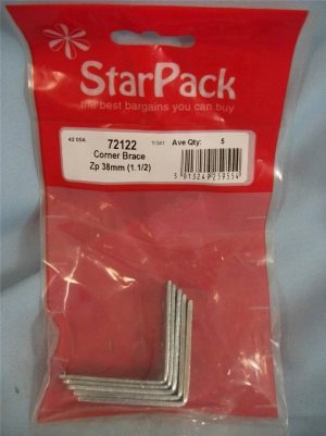 STAR Pack Of 5 CORNER BRACE ZP 38MM