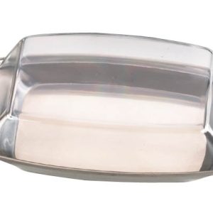 STAINLESS STEEL BUTTER DISH 18/8 WITH CLEAR LID