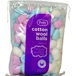 100 PRETTY COLOUR COTTON WOOL BALLS