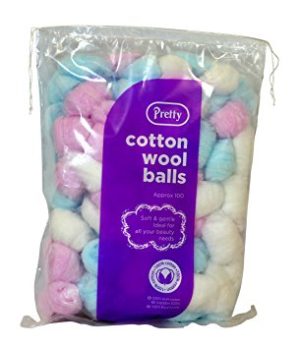 100 PRETTY COLOUR COTTON WOOL BALLS
