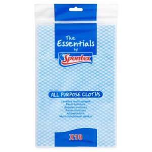 SPONTEX ESSENTIALS ALL PURPOSE CLOTHS 10