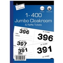 400 JUMBO CLOAKROOM RAFFLE TICKETS