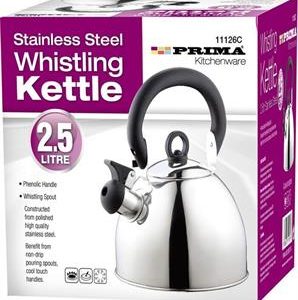 PRIMA STAINLESS STEEL WHISTLING KETTLE 2.5 LITRE