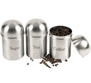 3PCS STAINLESS STEEL DOME CANISTER SET