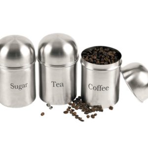 3PCS STAINLESS STEEL DOME CANISTER SET