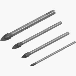 AM-TECH 4PC GLASS & MIRROR DRILL BIT SET 3 5 6 & 8MM