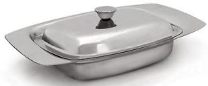 PRIMA STAINLESS STEEL BUTTER DISH WITH LID