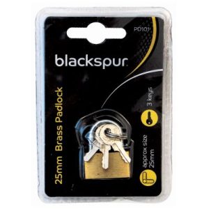 BLACKSPUR BRASS PADLOCK 25MM
