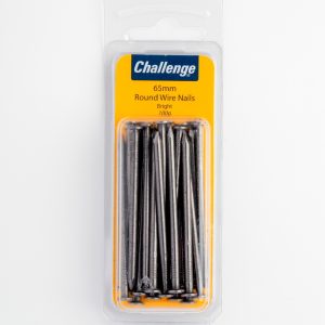 CHALLENGE BRIGHT ROUND WIRE NAILS 65MM 100G