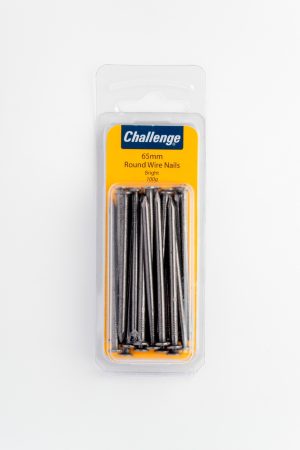 CHALLENGE BRIGHT ROUND WIRE NAILS 65MM 100G