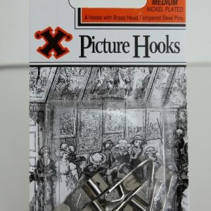 SHAW X MEDIUM / NO. 2 NICKEL PLATED PICTURE HOOKS Pack Of 4