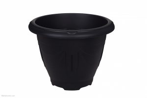 WHITEFURZE ROUND VENETIAN PLANTER 58CM BLACK