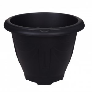 WHITEFURZE ROUND VENETIAN PLANTER 58CM BLACK