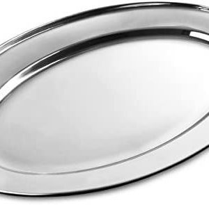 STAINLESS STEEL OVAL SERVING DISH 35CM