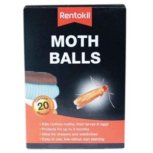 RENTOKIL MOTH BALLS Pack Of 20 CLEAR
