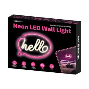 BATTERY OPERATED / USB POWERED NEON LED WALL LIGHT 30CM X 21CM- HELLO