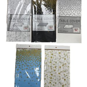 TRISTAR ASSORTED PLASTIC PARTY TABLE CLOTH COVER 137CM X 183CM