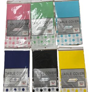 TRISTAR ASSORTED PLASTIC PARTY TABLE CLOTH COVER 137CM X 183CM