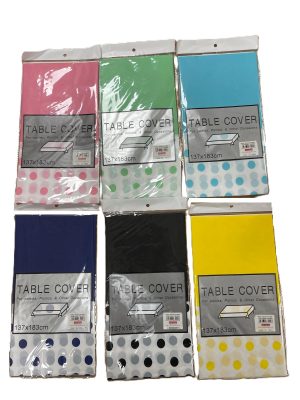 TRISTAR ASSORTED PLASTIC PARTY TABLE CLOTH COVER 137CM X 183CM