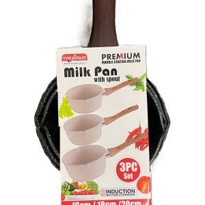 TRISTAR PREMIUM MARBLE COATING MILK PAN SET (16CM / 18CM / 20CM)