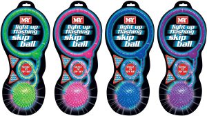 KANDY TOYS ASSORTED LIGHT UP FLASHING ANKLE SKIP BALL SKIPPING