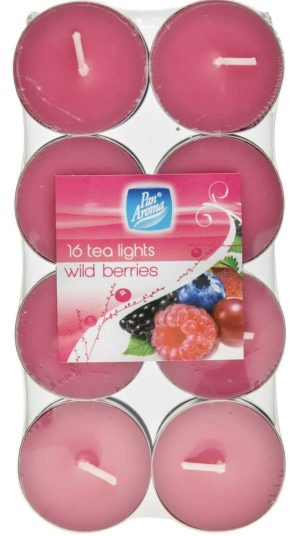 16 X PAN AROMA TEA LIGHTS WILD BERRIES