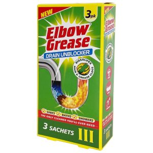 ELBOW GREASE DRAIN UNBLOCKER SACHETS - PACK OF 3