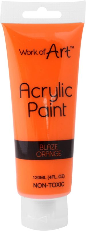 WORKS OF ART ACRYLIC PAINT 120ML - BLAZE ORANGE