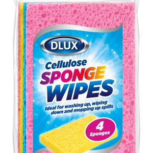 DLUX CELLULOSE SPONGE WIPES PACK OF 4