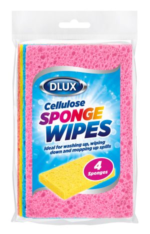 DLUX CELLULOSE SPONGE WIPES PACK OF 4