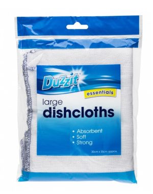 DUZZIT PREMIUM LARGE WHITE DISHCLOTH Pack Of 64