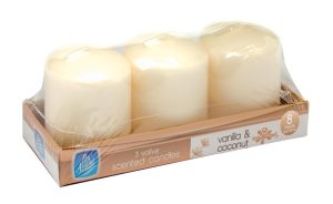 PAN AROMA SCENTED VOTIVE CANDLES Pack Of 3 - VANILA & COCONUT