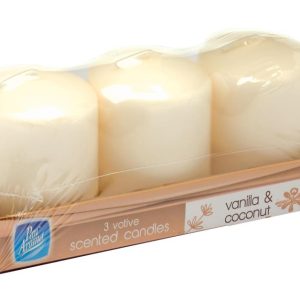 PAN AROMA SCENTED VOTIVE CANDLES Pack Of 3 - VANILA & COCONUT