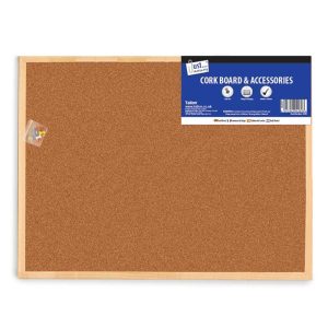 JUST STATIONERY CORK BOARD 600MM X 800MM & ACCESSORIES