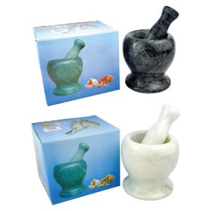 MARBLE PESTLE AND MORTAR