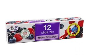 TIDYZ SLIDE ZIP FREEZER BAGS 22 X 22CM Pack Of 12