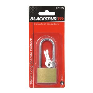 BLACKSPUR LONG SHACKLE PADLOCK 38MM