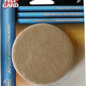 FELT GARD ROUND FURNITURE FLOOR PROTECTION PADS 75MM / 3 INCH Pack Of 3