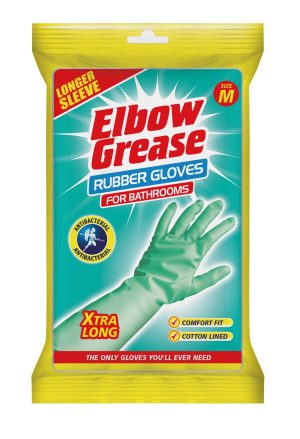 ELBOW GREASE ANTIBACTERIAL BATHROOM CLEANING GLOVES MEDIUM