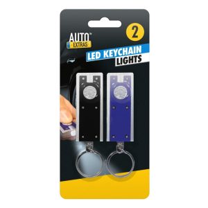 AUTO EXTRAS MINI LED FLASHLIGHT TORCH KEYCHAIN Pack Of 2