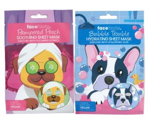 FACE FACTS PRINTED SHEET MASKS PAMPERED POOCH & BUBBLE TROUBLE 20ML