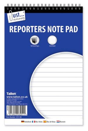 JUST STATIONERY REPORTER NOTEPAD 160 PAGES