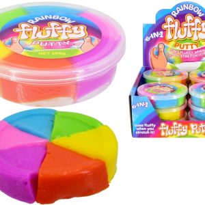 ASSORTED RAINBOW FLUFFY PUTTY / SLIME 168GM